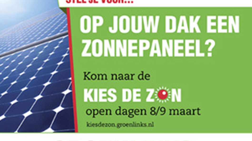 GL banner van Opendag Kies de zon actie 9 maart 2014 Banner Opendag Kies de zon